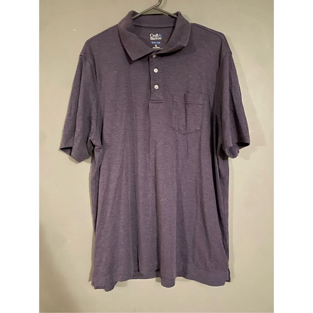 Croft & Barrow Blue Short Sleeve Polo Size XL